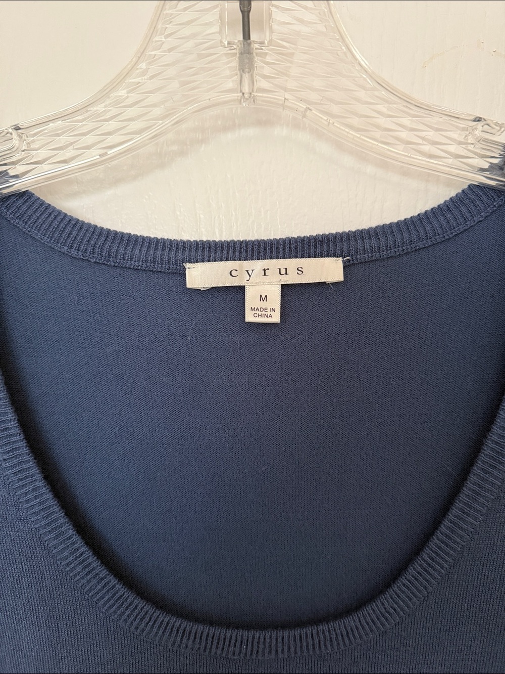 Cyrus Navy Blue Scoop Neck Knit Top - Picture 2 of 3